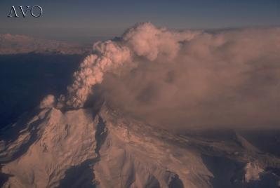 Module 1 Investigation 3 Transparency: Redoubt ash cloud Aerial view of Redoubt Volcano during a continuous, low-level