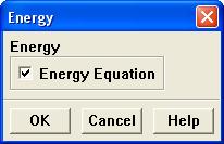 2. Enable heat transfer by activating the energy equation.