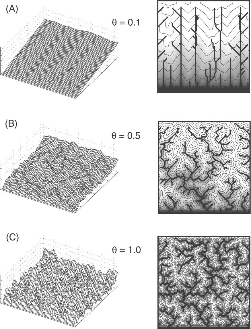 ETG - 6 TUCKER AND WHIPPLE: TOPOGRAPHIC PREDICTIONS Figure 2. Numerical simulations illustrating the relationship between erosion law parameters, stream profile concavity, and landscape morphology.
