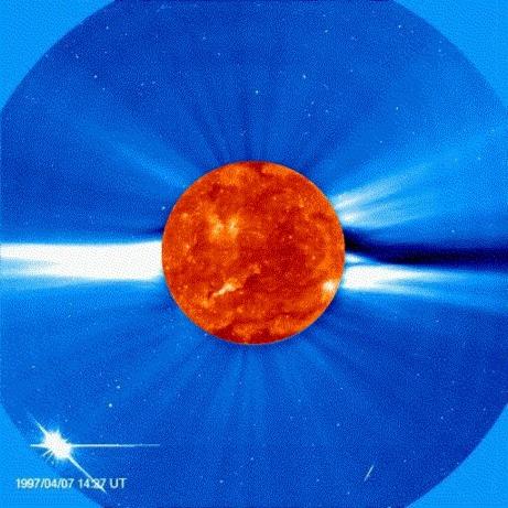 Coronal Mass Ejections Huge bubbles of gas ejected from the Sun Often associated with flares and/or