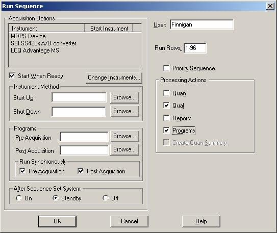 Automatic Post-Acquisition Processing ProMass can also be run automatically following acquisition through the Run Sequence dialog.