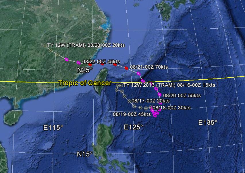 12W Typhoon Trami ISSUED LOW: 16 Aug / 0200Z ISSUED MED: 16 Aug / 1330Z FIRST TCFA: 16 Aug /