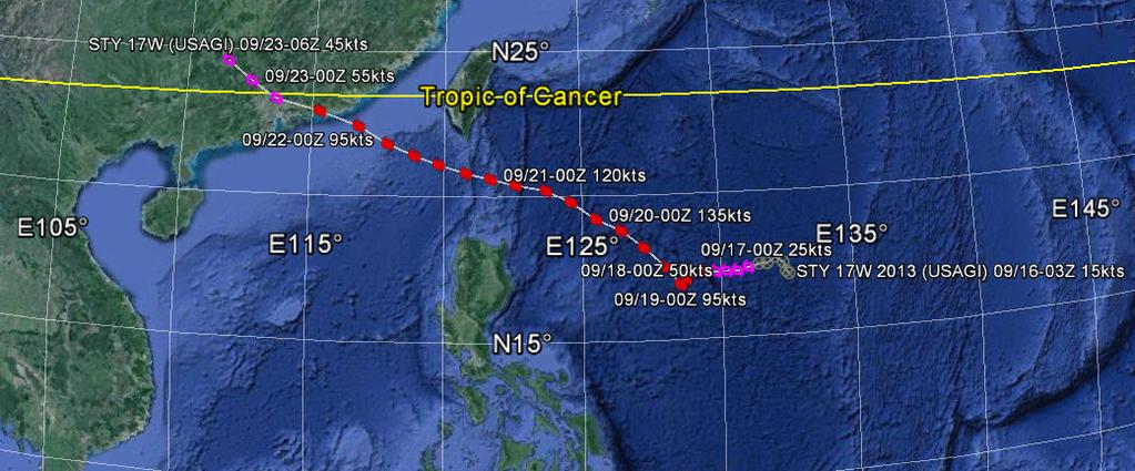 17W Super Typhoon Usagi ISSUED LOW: 15 Sep / 2230Z ISSUED MED: N/A FIRST TCFA: 16 Sep / 0430Z