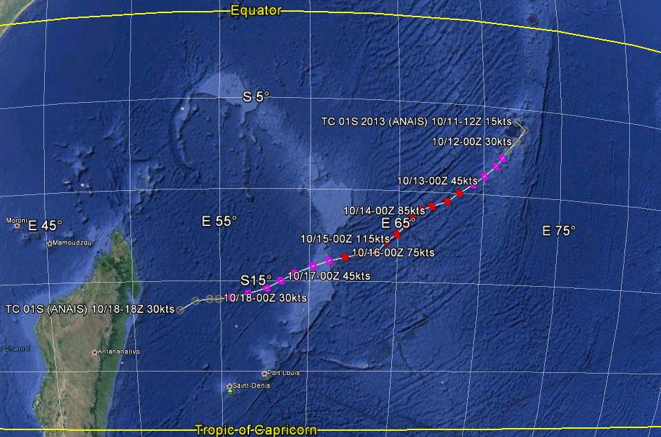 01S Tropical Cyclone Anais ISSUED LOW: 11 Oct 1800Z ISSUED MED: 11 Oct 2300Z FIRST TCFA: 12 Oct /