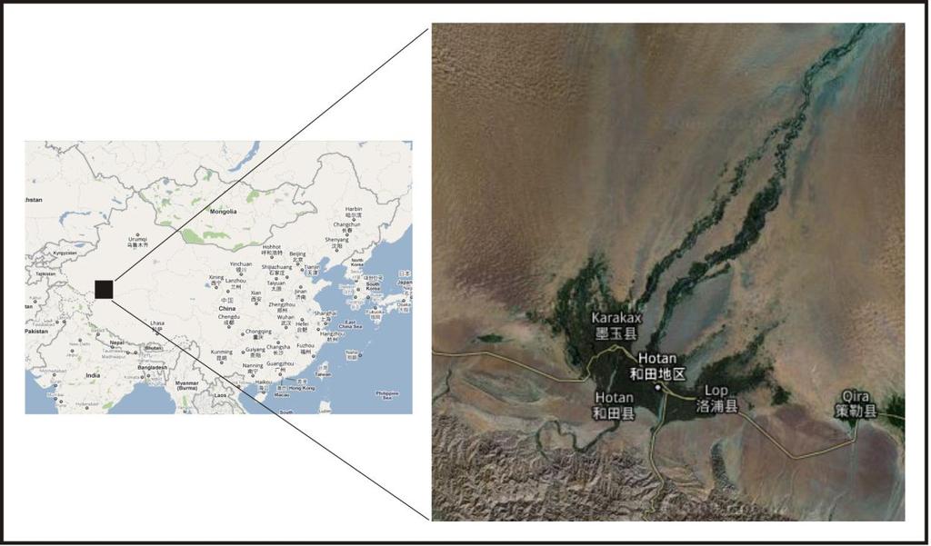 Figure 1: Location of the study site. The left is a map for the People s Republic of China, and the small solid square is the study site that is enlarged in the right-side figure.