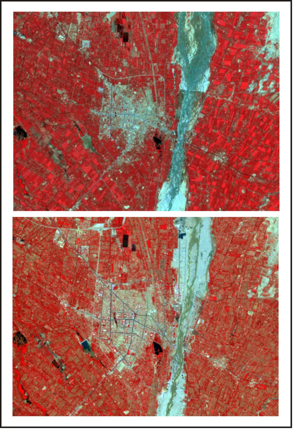 Figure 5: Urban spatial growth of the city of Hetian, Xingjiang, China.
