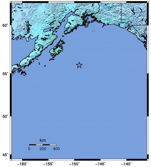 Light shaking from this earthquake was felt across southern Alaska.