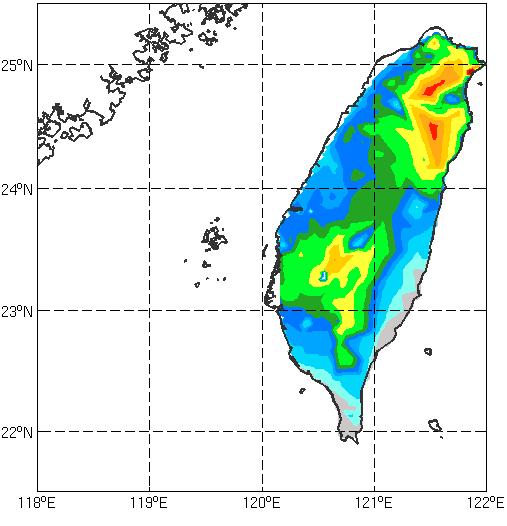 7 day Nature run based on 2015 Typhoon Dujuan 9 km simulation Max.