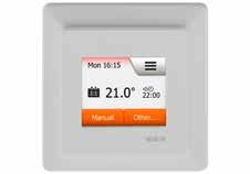 The smart thermostat can either be used exclusively to set the covering temperature or for temperature control with room Schlüter -DITRA-HEAT-E-R-WIFI smart Wi-Fi touchscreen thermostat (230V) with