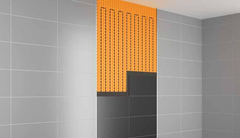 Warmth from the wall Schlüter -DITRA-HEAT-E is an innovative solution for the electrical heating of ceramic tile and natural stone wall coverings.