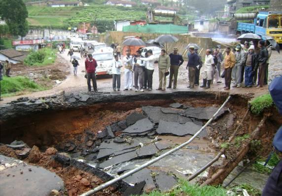 Severely Damaged Road - Ooty