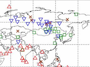 India. Extremely heavy precipitation (snow) amounts were also observed around northeastern China and around southern Central Asia.
