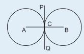 (b) When two circles touch internally the distance between their centres is equal to the