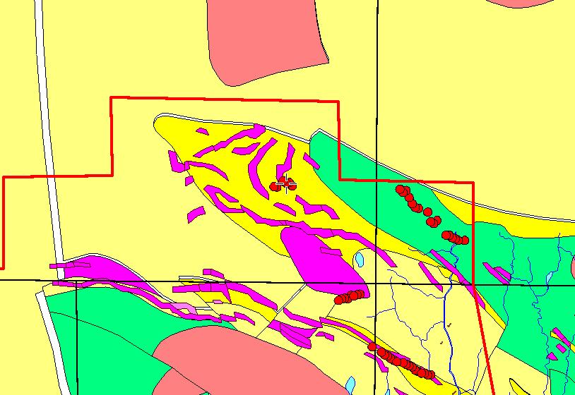PROJECT 81 BRADBURN TOWNSHIP Geophysical Trend, Profile & Target TREND 25 400 m strike length in UM EM response symmetric & well