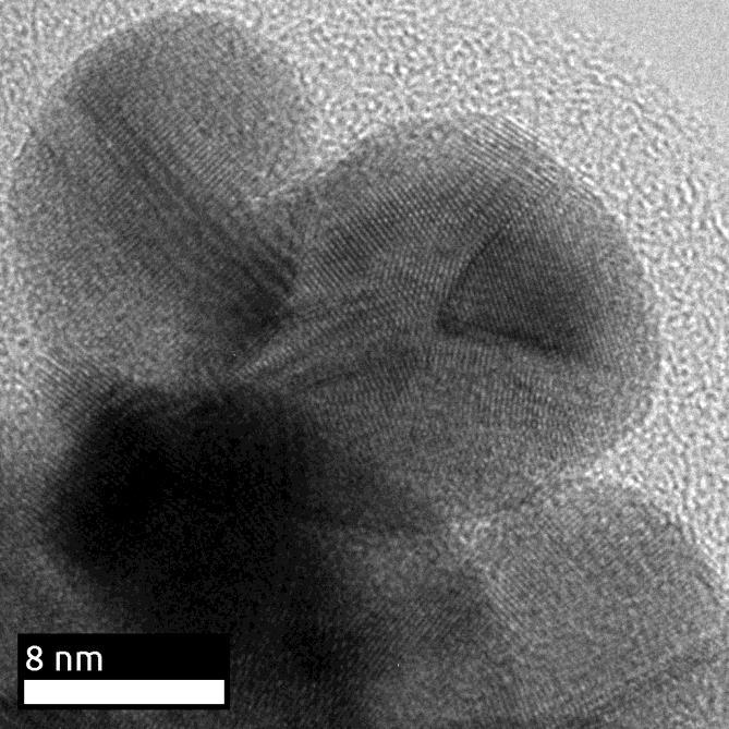 Fig. S14: HRTEM image of one of the Au petals surrounding a Pt