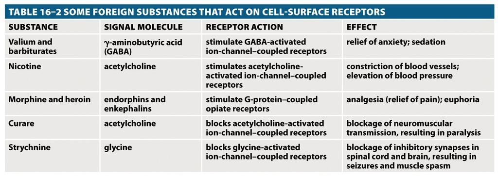 Foreign substances that act on cell- surface receptors 18