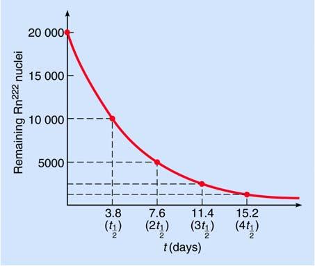 The Law f Radiactive Decay (applies t α, β, and γ decay) t 1 Nt () Nt ( 0) 2 Nt () Nt ( 0) : Number f radiactive nuclei at time t : Number f radiactive nuclei at time t=0 :