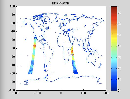 Figure 4-5: EDR vapor - One revolution from December 6th 2006 However a closer look for these water vapor images and EDR rain image is provided in Figure 4-6 through