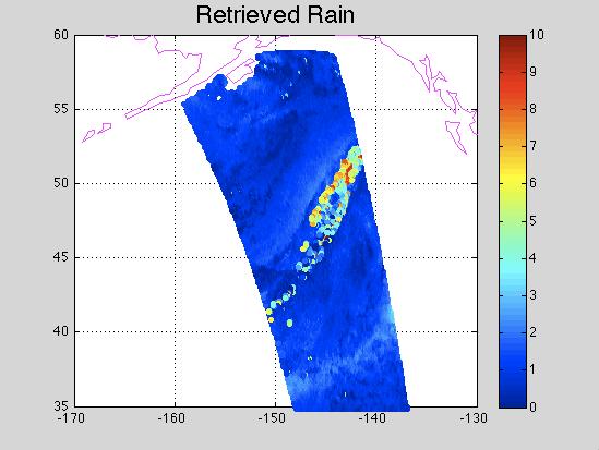 Figure 4-23: Retrieved rain - September 1 st 2006 Figures 4-24 and 4-25 are images of EDR rain and retrieved rain for the south highlighted section.