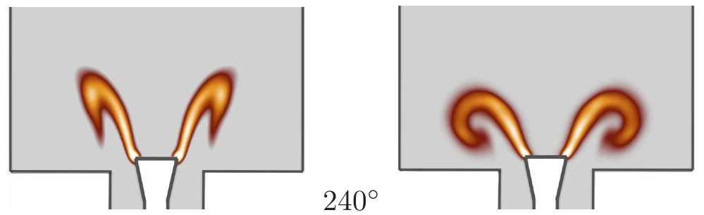 This is illustrated here for an inverted swirling conical flame stabilized on a rod of diameter 2a in the center of a burner of diameter 2b (Fig. 8). Integration of Eq.