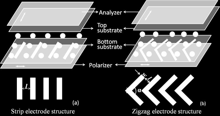 between two crossed linear polarizers. The horizontal electric fields generated from IPS electrodes induce phase retardation for the incident light.