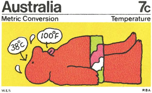 Figure 1.17 Many countries employ the Celsius temperature scale in everyday use, as illustrated by this Australian stamp. Figure 1.