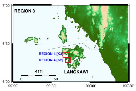Two of the systems are operated by Department of Survey and Mapping (JUPEM); one located in Penang (5 5 N/100 1 E) and the other in Langkawi (6 6 N/ 99 46 E).