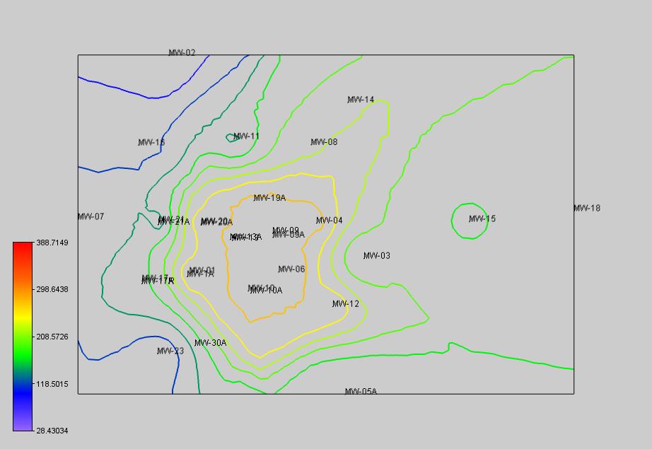 FIGURE 9: Iso- map at 400 m