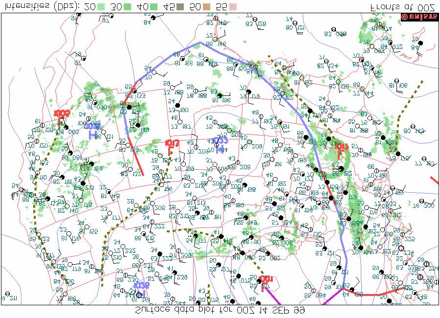 Figure 18. Example of a surface weather chart downloaded from the Unisys Weather Site (http://weather.unisys.