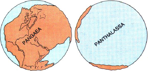Geologic History Pangaea was surrounded by a single world ocean, Panthalassa The