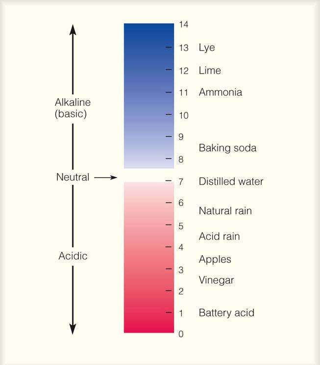 ph Scale: Degree of Acidity and Alkalinity Natural rain is slightly very weakly acidic (ph = 5 to 6) Acid rain has a ph of about 4 to 4.