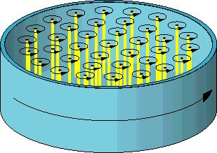 A superfluid in a rotating container develops an array of microscopic linear vortices Vortices may pin to container impurities, what may modify