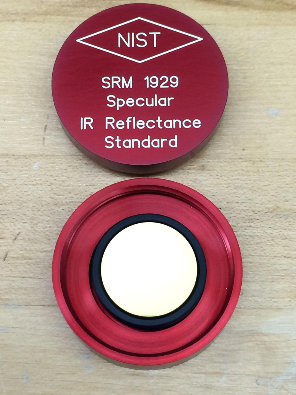 SRMs 1928 & 1929 Gold Mirror Reflectance Standards (under calibration process) SRM 1928: 2 dia. SRM 1929: 1 dia.