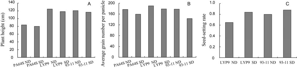 86 Rice Science, Vol. 22, No. 2, 2015 Fig. 3. Effects of short-day treatment on hybrid rice Liangyoupeijiu (LYP9) and its parents Pei ai 64S (PA64S) and 93-11.
