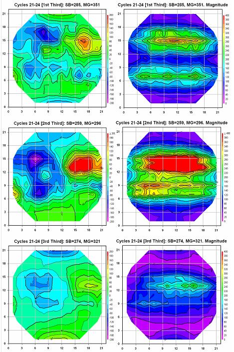 Variation of Nominal (+,-) Northern Hale Boundary Magnetogram Through the Solar