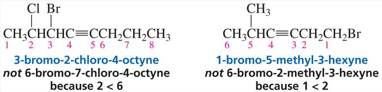 Nomenclature of Alkynes Two of the