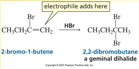 with one of bromine s lone-pair containing orbitals Br Br This explains why if only one equivalent of HCl is used, the reaction stops at the