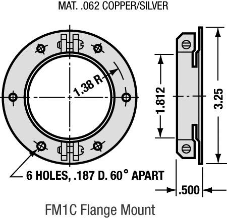 VACUUM CAPACITORS, RELAYS, INTERRUPTERS, CONTACTORS AND DC CONTACTORS 17 Capacitor accessories Flanges MAT..0 copper/silver MAT..0 copper/silver MAT..0 copper/silver 1.38 R 1.81 3. 1.38 R 1.38 R.03 3.