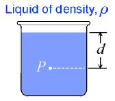 27.2 Pressure in liquids The pressure at the same depth is the same everywhere in any liquid that is