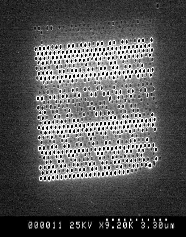 Microfabrication Microfabrication Results in the QDs sample Limitations of the technique Random position of QDs Holes not uniformly etched