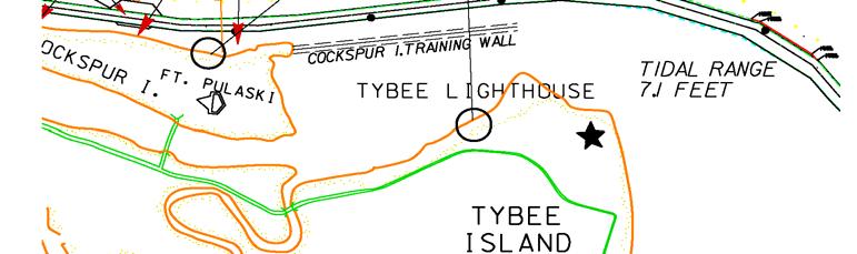 CESAW-TS-EG 3 FORT PULASKI / TYBEE LOCATION PLAN The Fort Pulaski shoreline is unprotected and lies immediately downstream from the protected shoreline near the Savannah Pilots Association (SPA) and