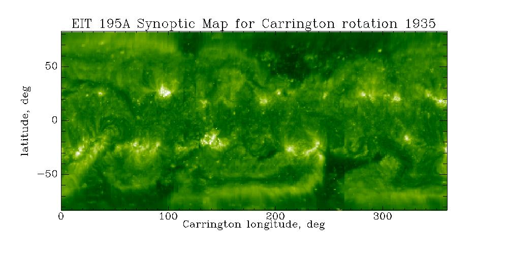 Simulation results : (4) coronal hole Synoptic map of EIT