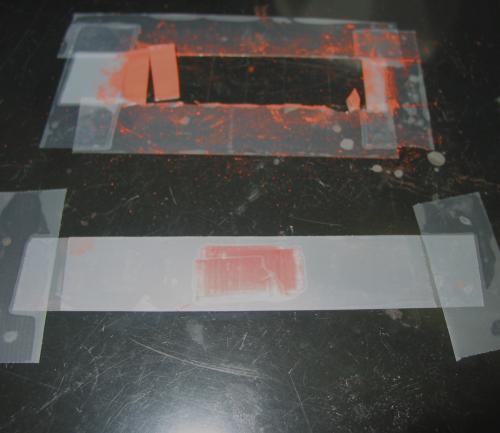 cover with another piece of tape This method works great for metal oxides and other powders