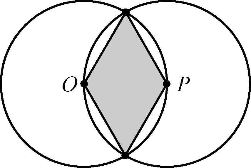 This question has five answer choices. Select the best one of the answer choices given. 3. In the figure above, O and P are the centers of the two circles.