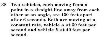 Coordinate Relations and Transformations 150 ft apart after 6 seconds 15 seconds