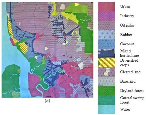 Comparative analysis of supervised and unsupervised classification 68 (b)). Coastal swamp forest covers most of Klang Island (i.e. at the south-west of the image) and coastal regions in the south-west of the scene.