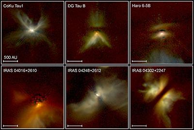 The disks around Black Holes. c)! The disks around protostars. d)!