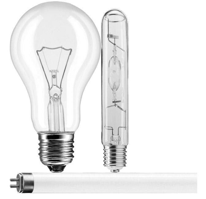 Metal halide lamps 1241 Fig. 2 Various lamp types (not to scale). Left: an incandescent lamp, typical size 5 10 cm. Right: a high-pressure lamp, with typical dimensions of centimeters.