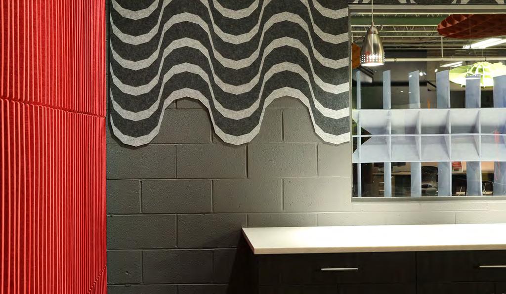 With a library of tiling patterns and tessellations, TURF s adhesive tiles can increase speech clarity (and sanity) even in the most modern and minimal office environments.