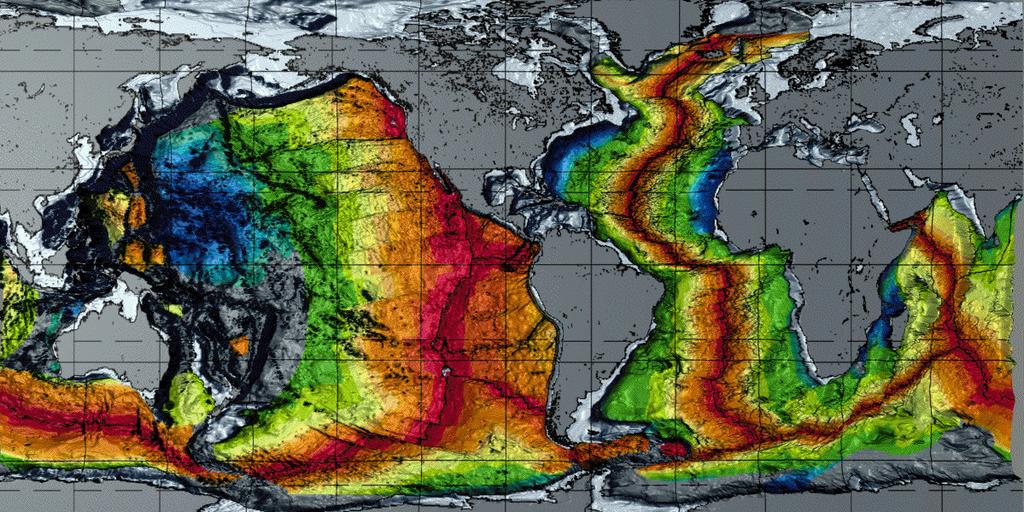 Age of the sea floor (Ma B.P.
